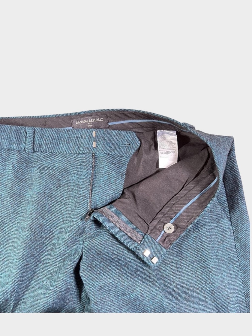 Banana Republic Womens Ryan
Wool Blend Tweed Dress Pants Teal Size 6 - Picture 5 of 8